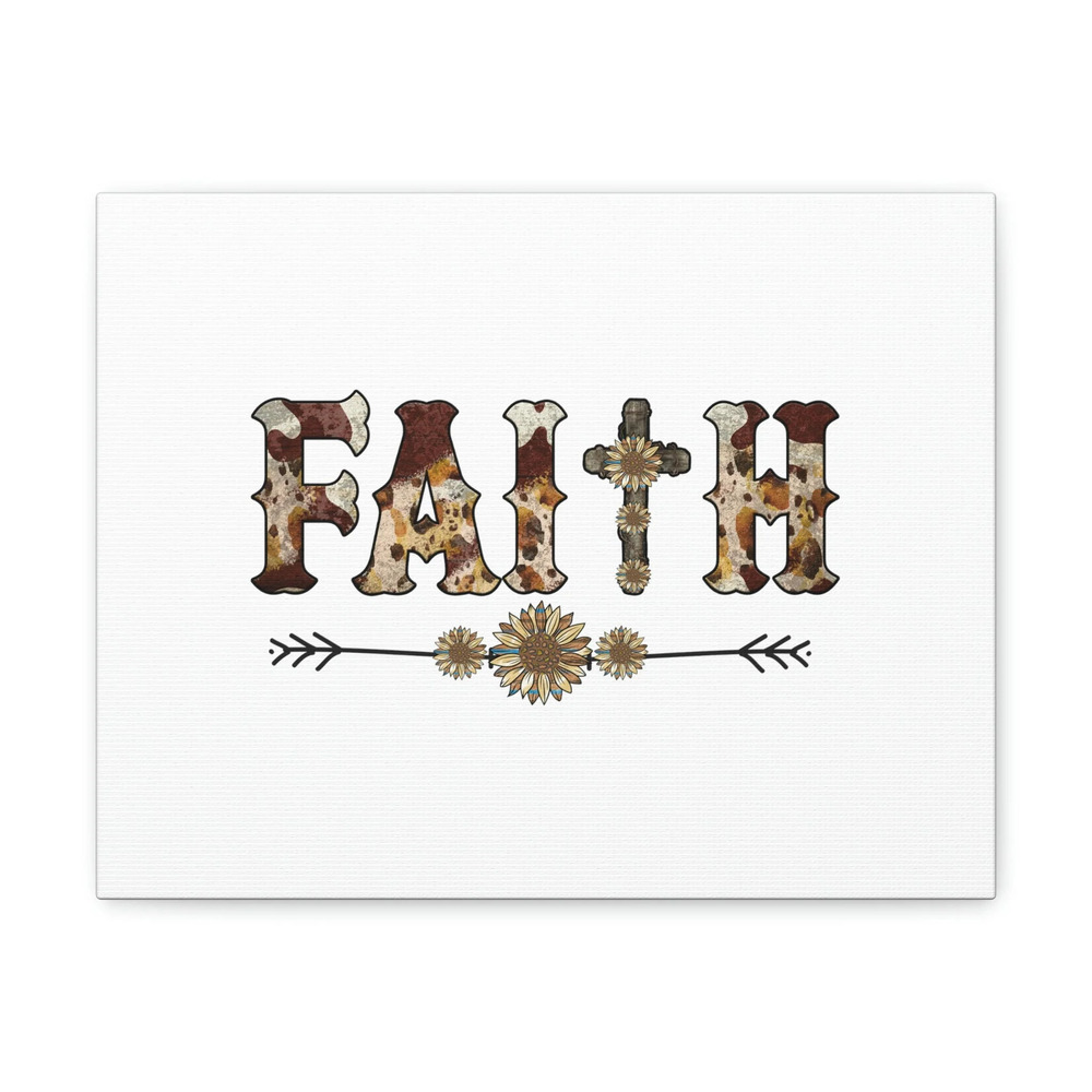 Scripture Walls Faith Romans 10:17 Flower Pattern Brown Christian Wall Art